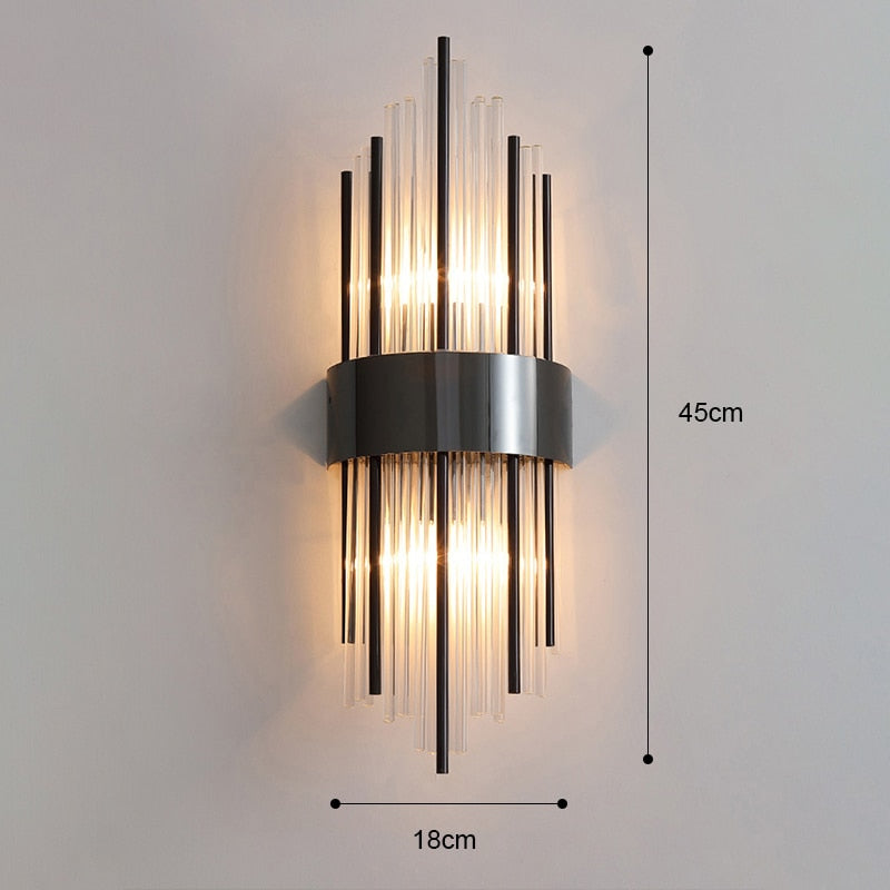 Gouden Kristallen Wandlamp