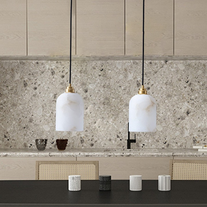 Wabi-Sabi marmor taklampa sovrum