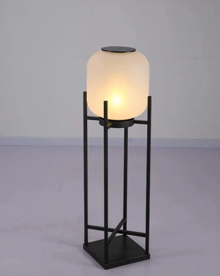Freestanding LUXELY solar garden light with soft glow, designed for stylish and durable villa outdoor lighting.