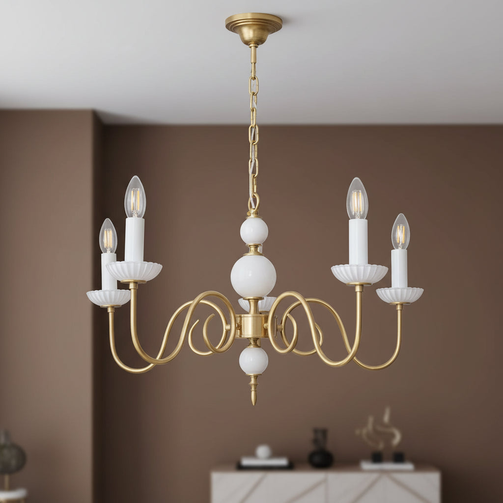 Copper candle island chandelier