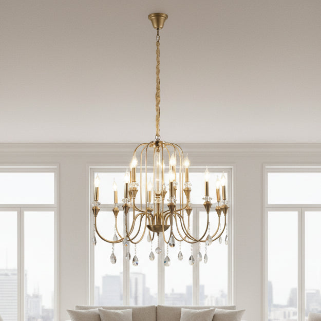 Palace brass crystal candelabra