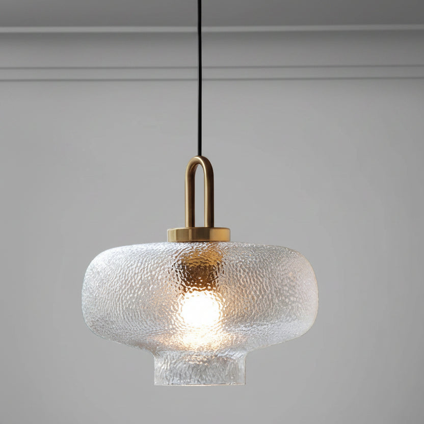 Vintage striped glass pendant light