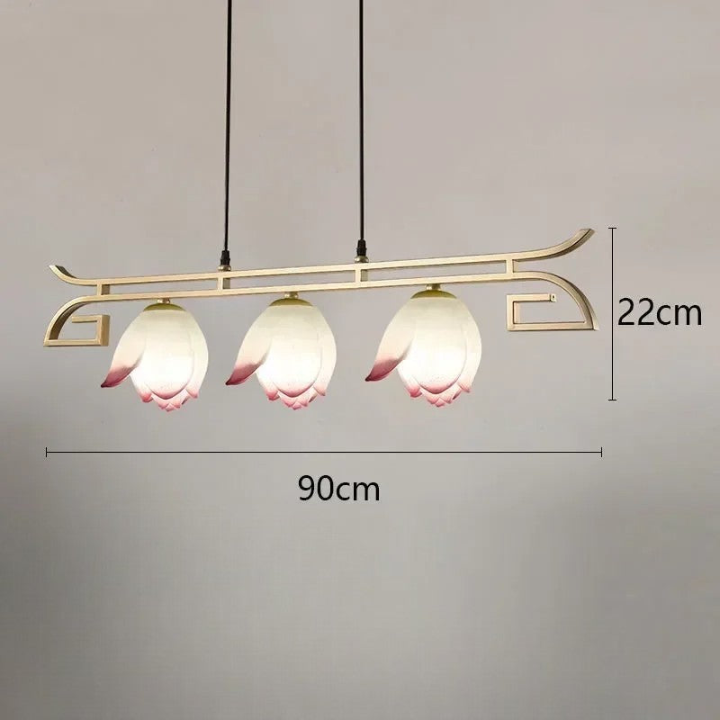 Lotus flower led pendant light vintage