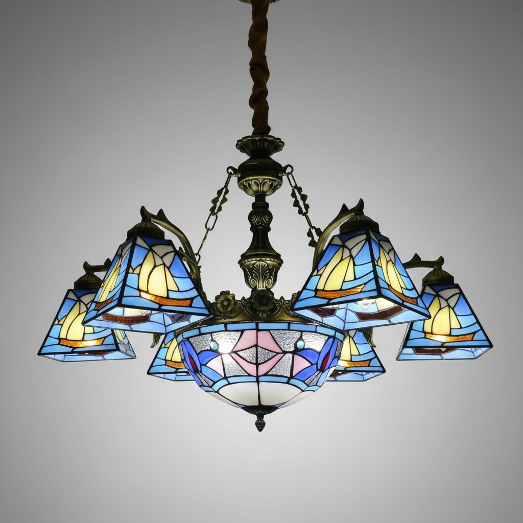 Hänge i Tiffany-stil med målat glas