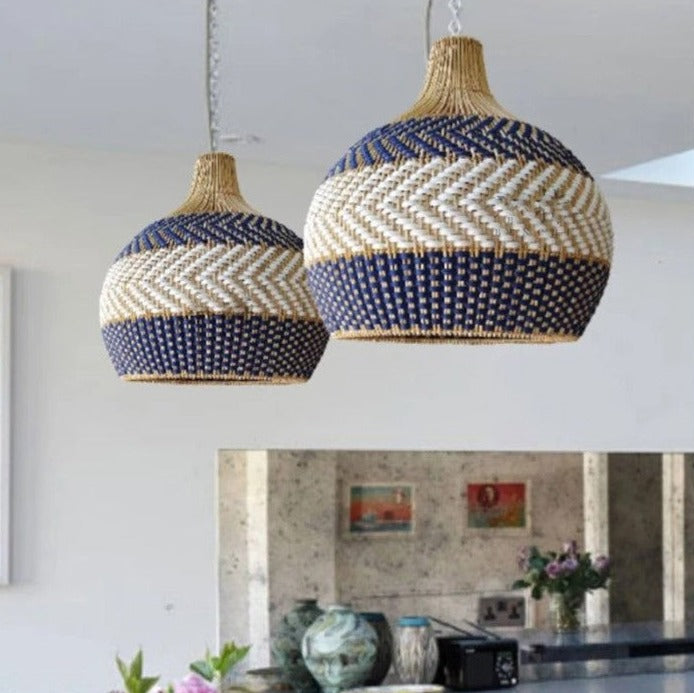 LUXELY rattan pendant light boho farmhouse