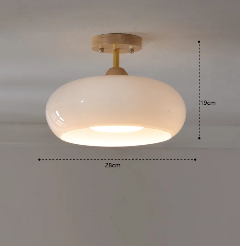 Pumpkin glass LED pendant light japanese style