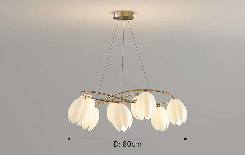 French magnolia glass modern chandelier