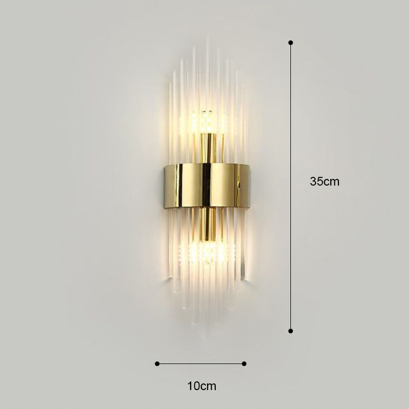 Gouden Kristallen Wandlamp