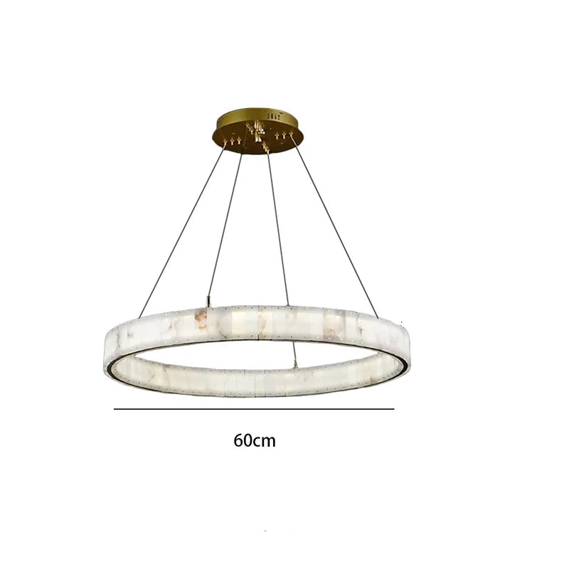 Marmeren ringen kroonluchter halo