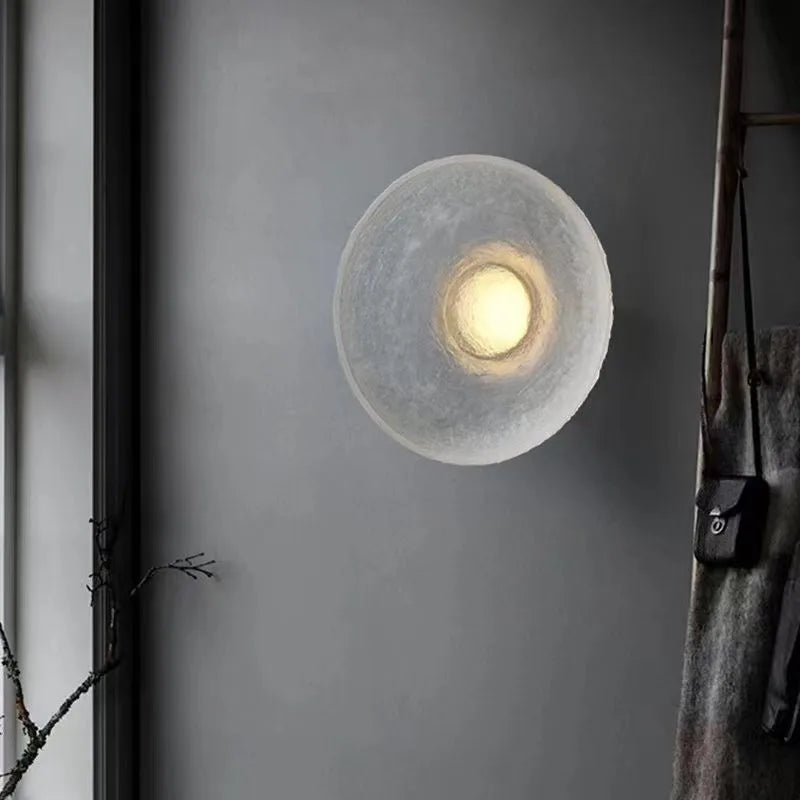 Frosted glass moon design sconce