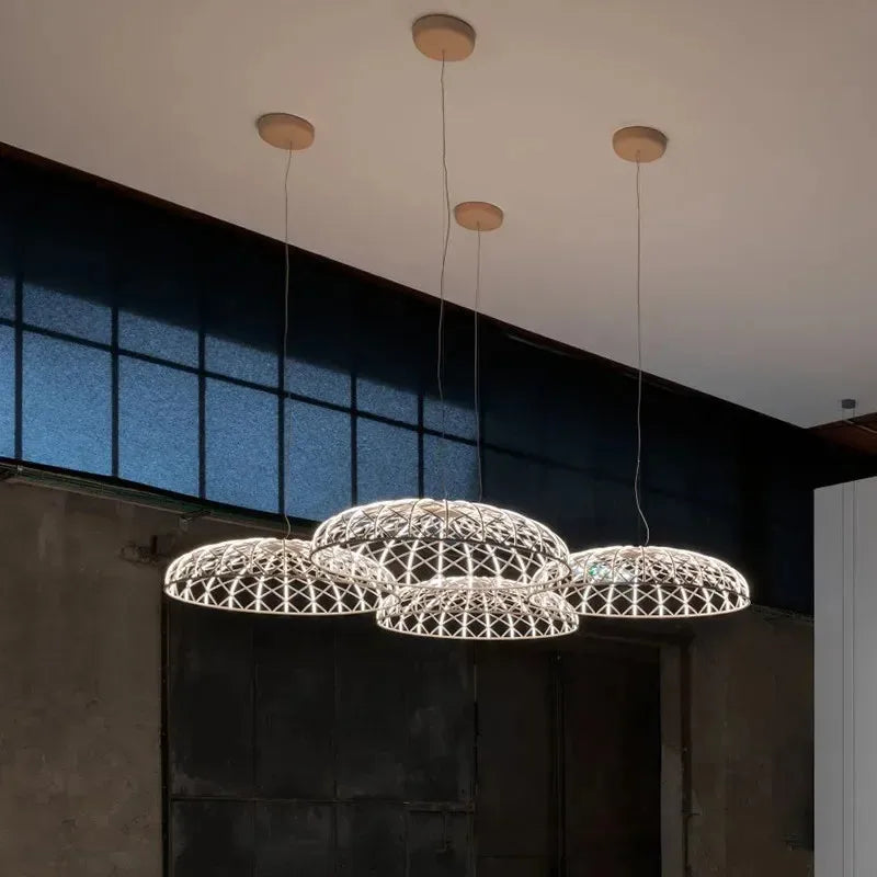 LUXELY Lámpara colgante de malla nórdica para salón