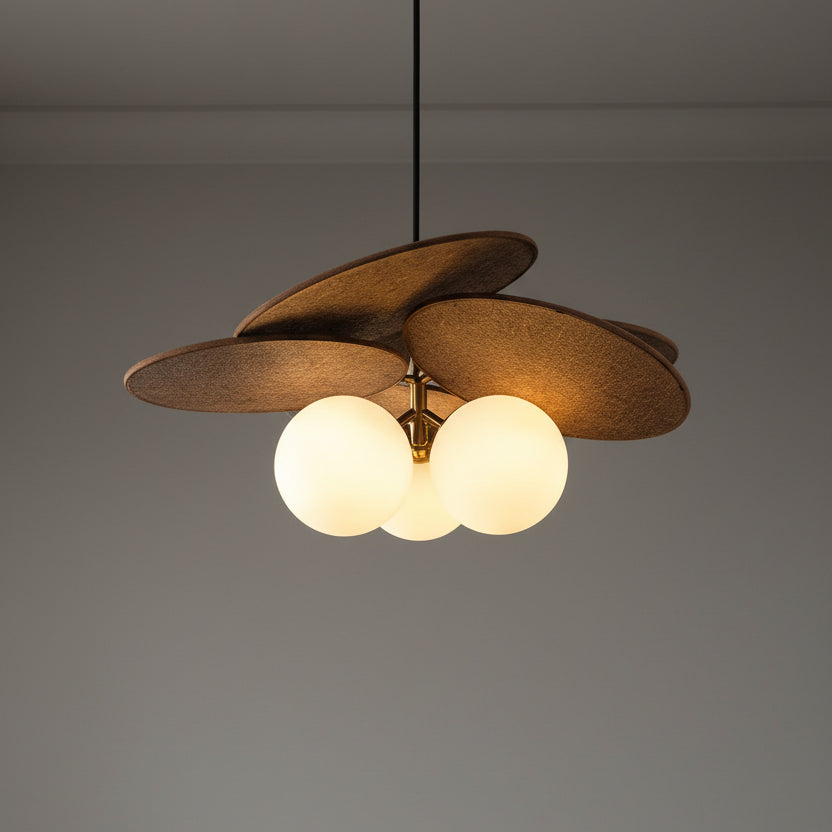 White glass ceiling with petal shade