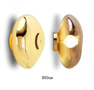 50cm gold and amber lava wall lamps with modern art deco design, perfect for upscale interiors.