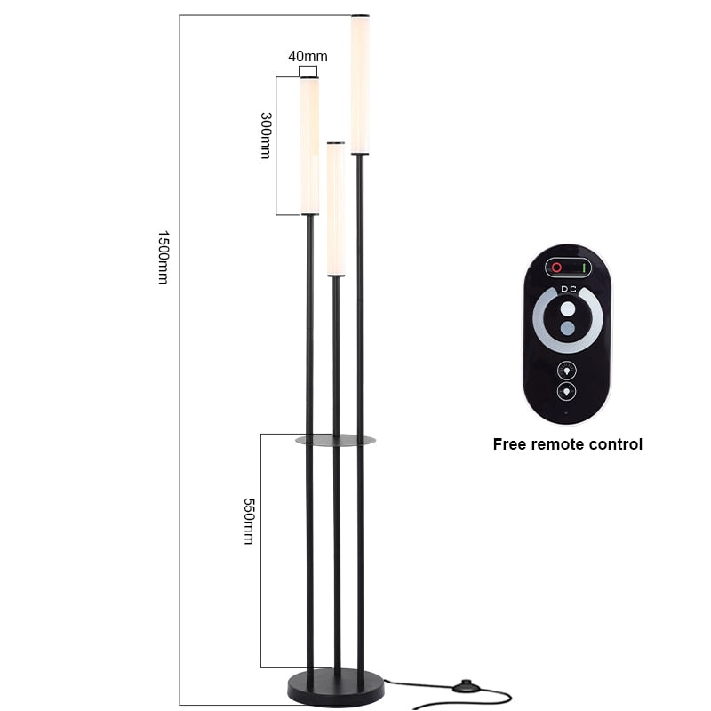 Etagère LED Lampes de sol Dimmable Stockage Debout