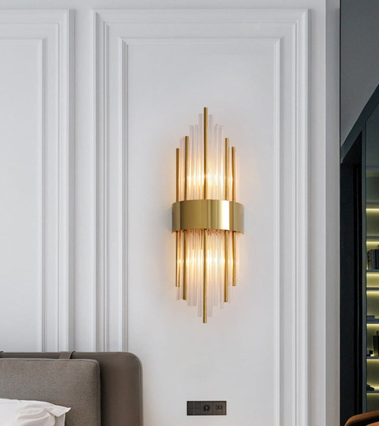 Gouden Kristallen Wandlamp