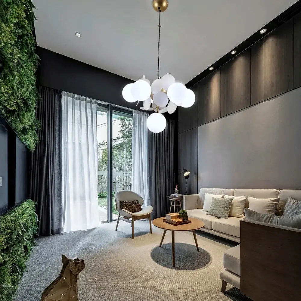 LUXE moderne glazen hanglamp met druivendesign
