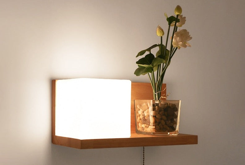 Lampe murale moderne en bois à diodes électroluminescentes