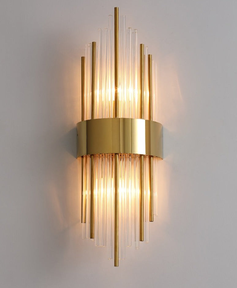Gouden Kristallen Wandlamp