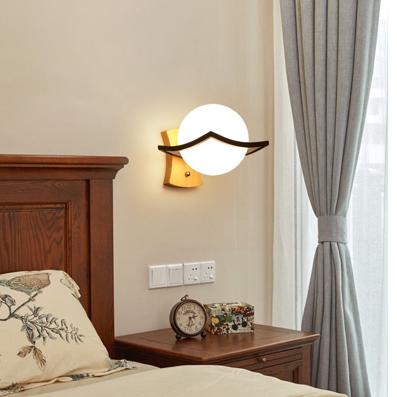 Lampe murale moderne en bois à diodes électroluminescentes