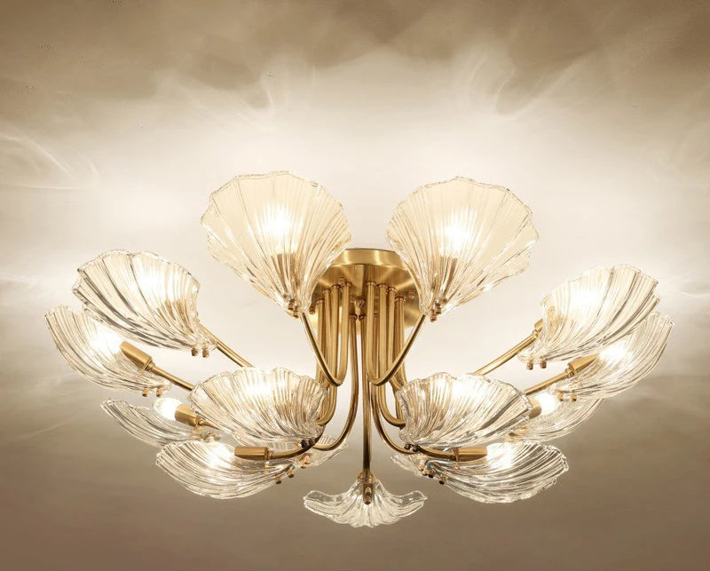 Postmodern design glass shell chandelier
