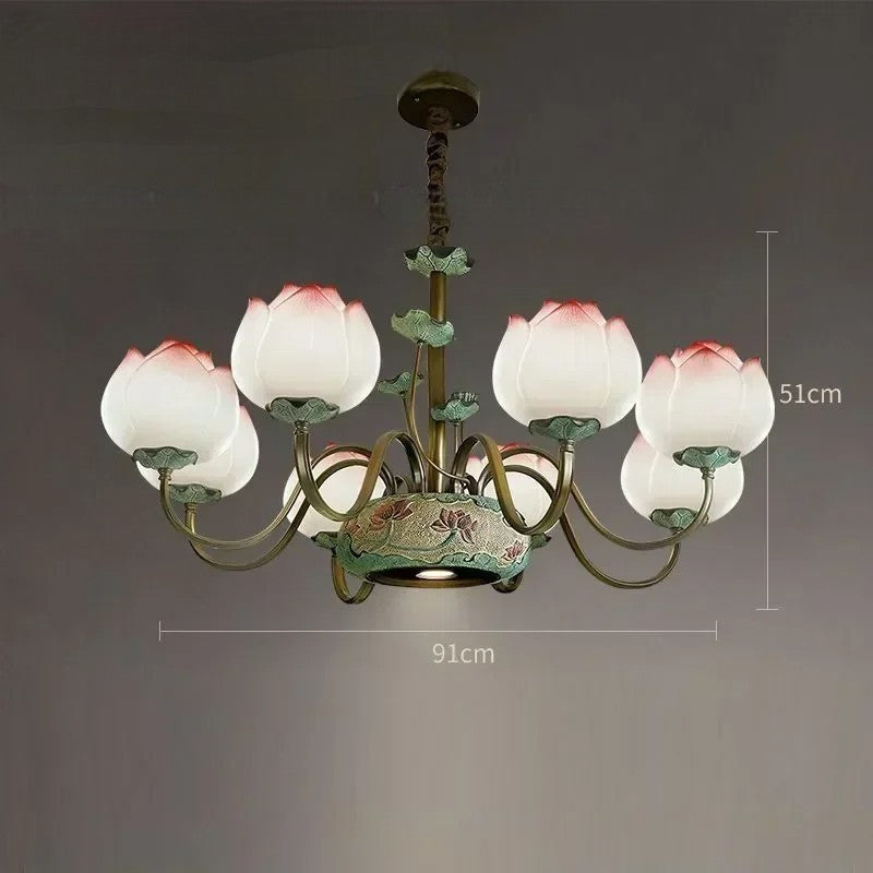 Lotus blossom LED chandelier