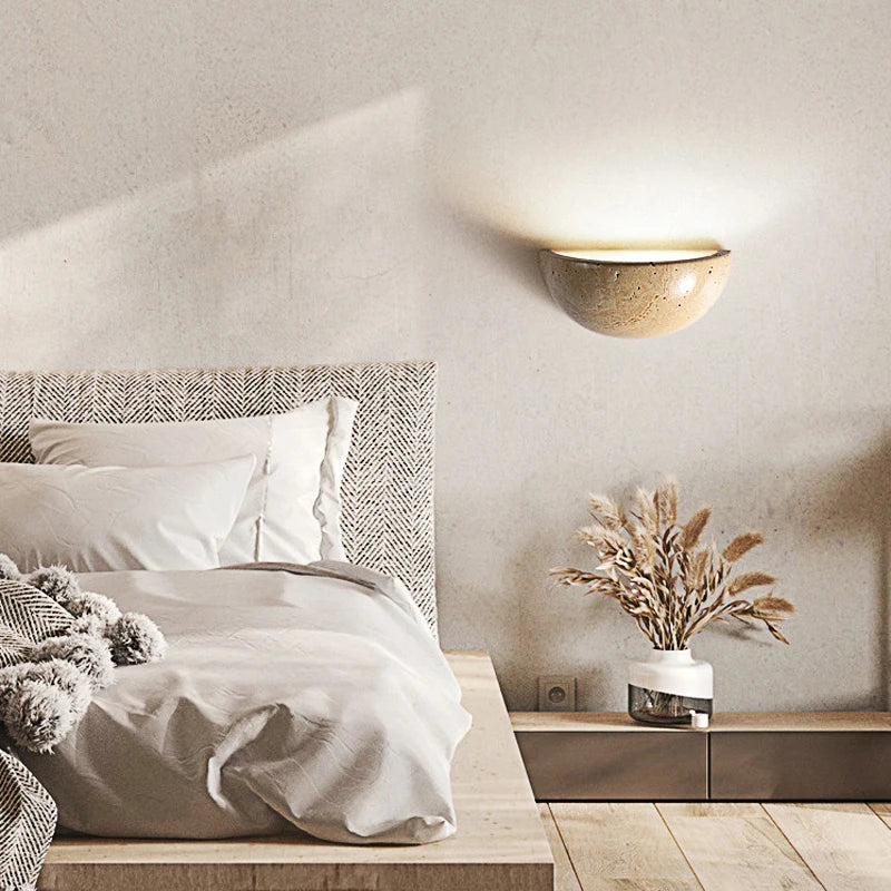 Wabi sabi stone wall lamp