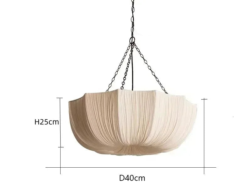 Fabric lotus boho chandelier