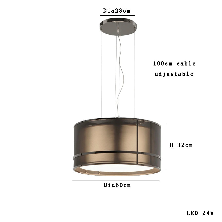 Italian designer ceiling chandelier with 60cm diameter and adjustable 100cm cable, ideal for modern dining spaces.