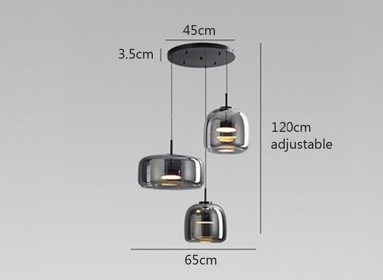 Glazen LED Nordic Hanglamp met verstelbare kabel
