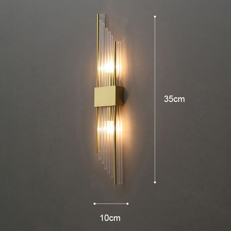 Gouden Kristallen Wandlamp