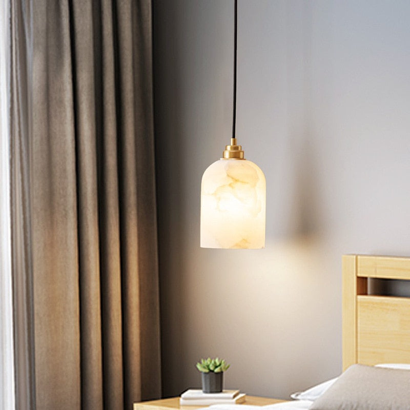 Wabi-Sabi marmor taklampa sovrum