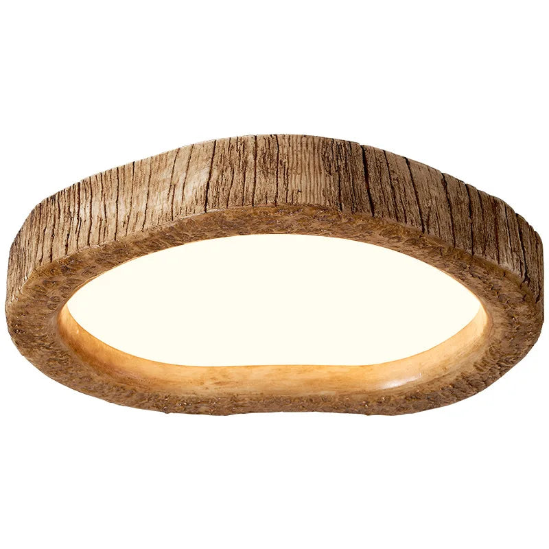 Rustic-style Nordic ceiling light by LUXELY with energy-efficient LED panel and handcrafted wood-effect frame for modern interiors.