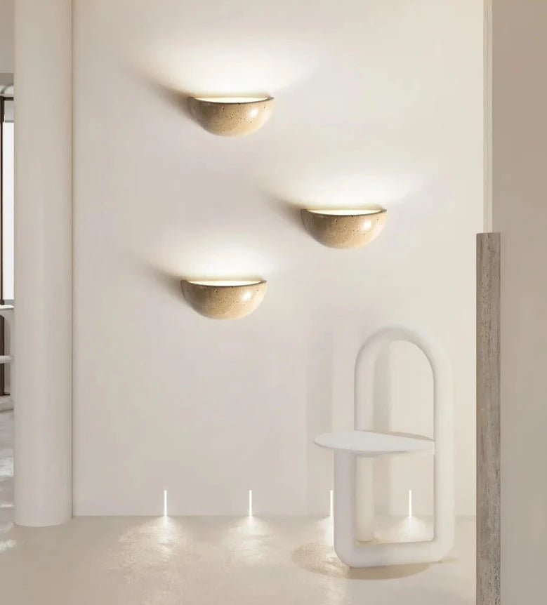 Wabi sabi stone wall lamp