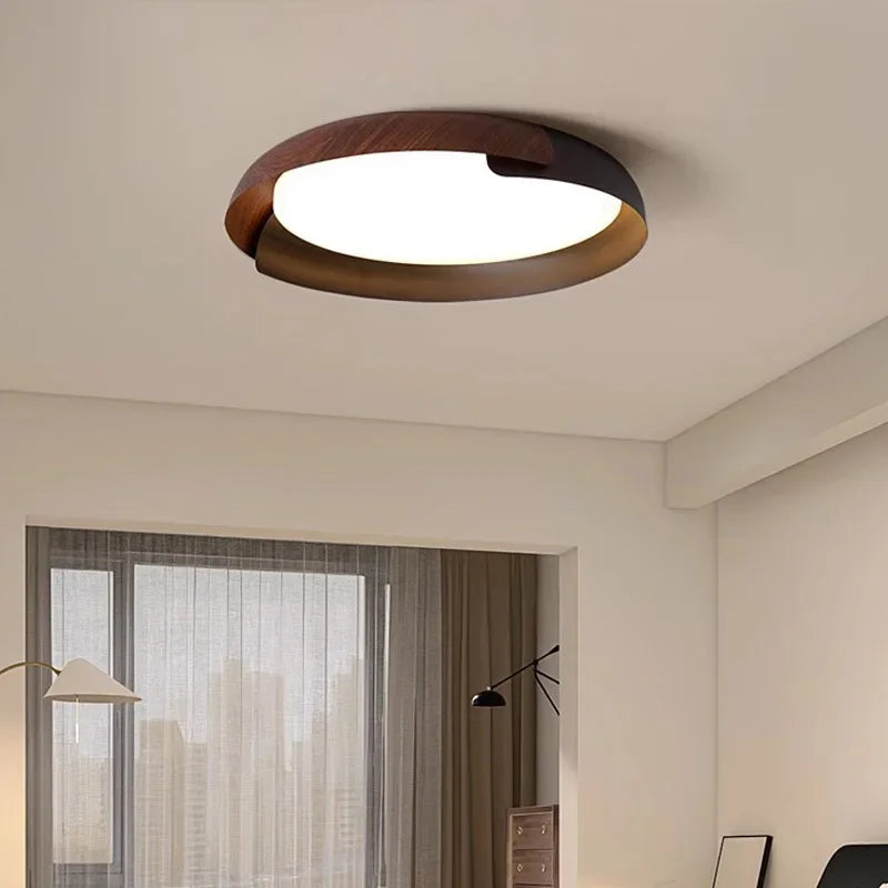 Plafonnier nordique minimaliste en bois