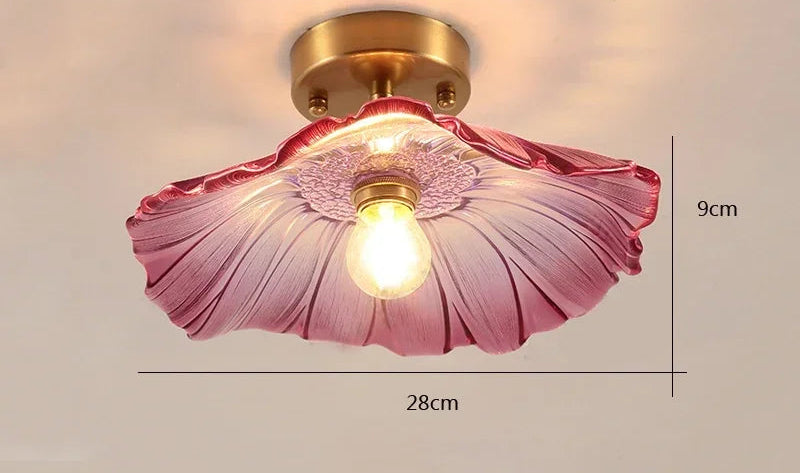 Vintage european clear glass flush ceiling light