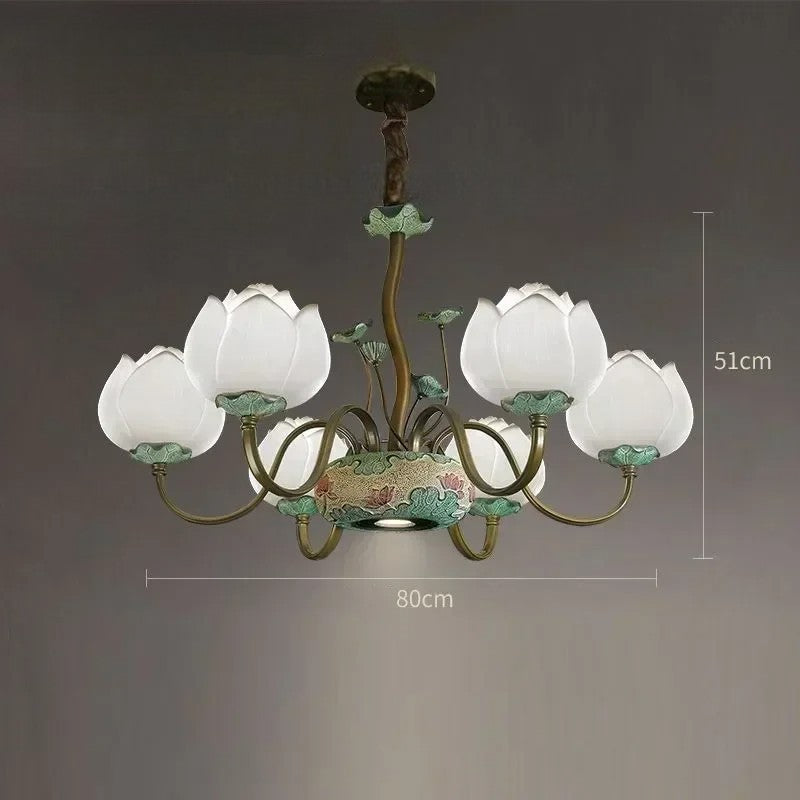 Lotus blossom LED chandelier