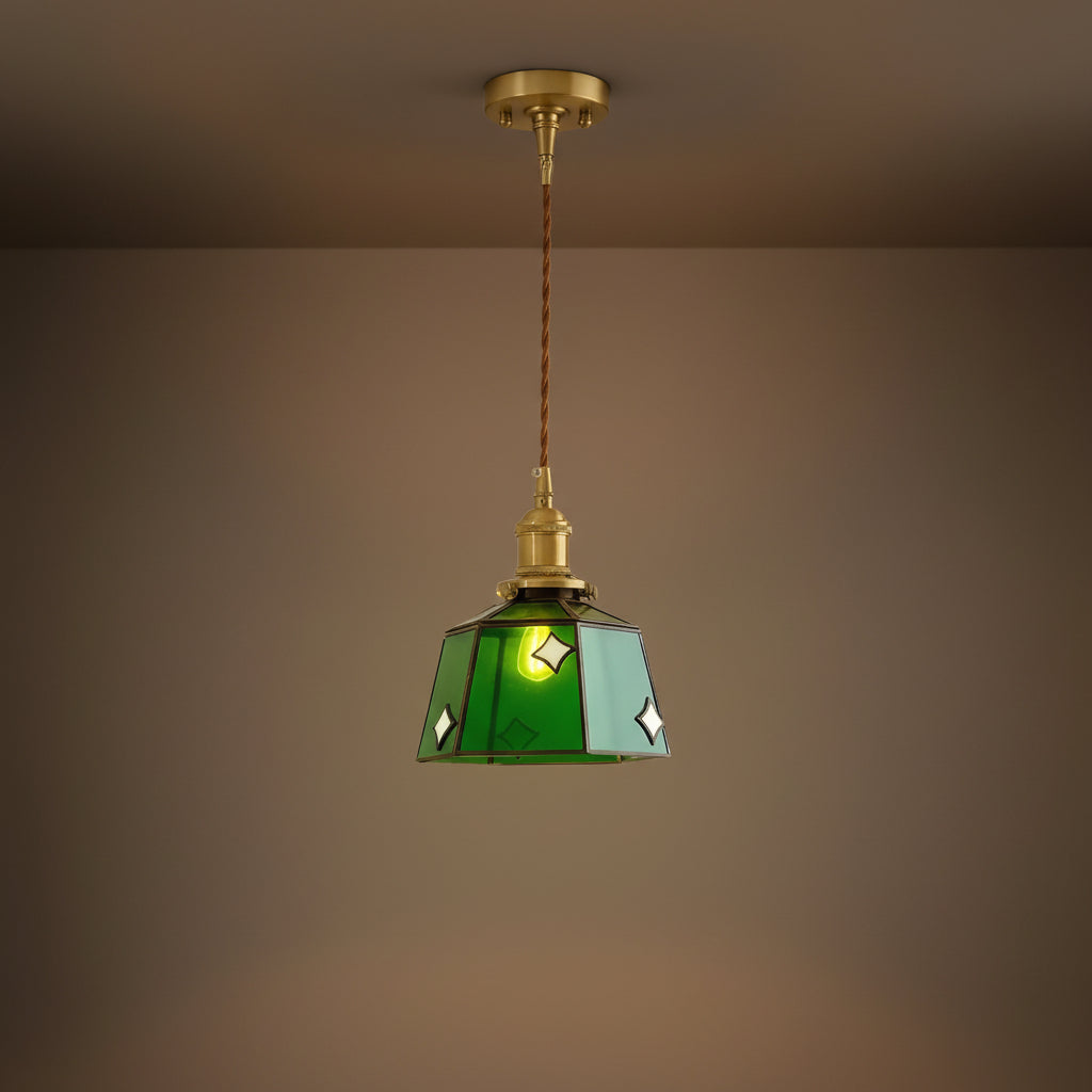 Retro glass linear pendant for bedroom