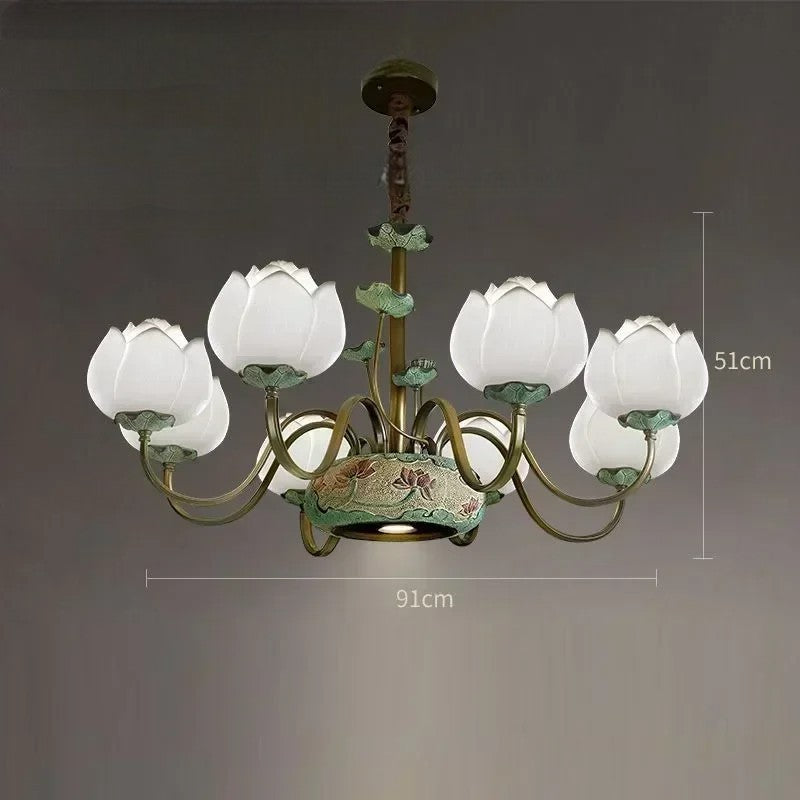 Lotus blossom LED chandelier
