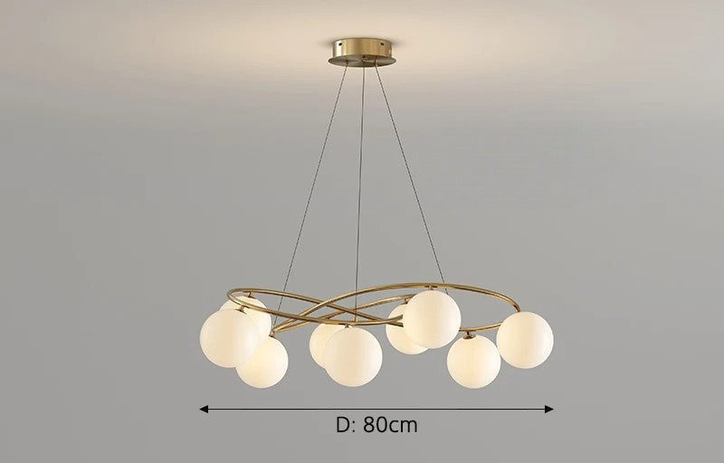 French magnolia glass modern chandelier