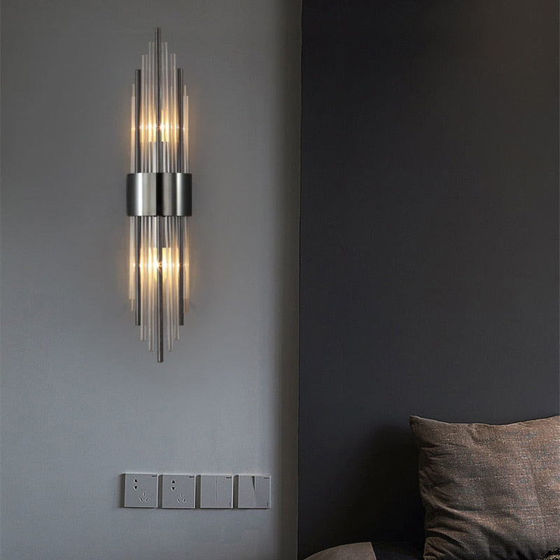 Gouden Kristallen Wandlamp