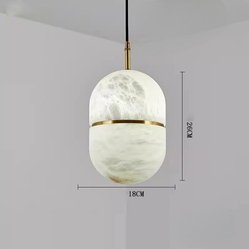 Lámpara colgante LED de mármol natural - Lámpara de techo contemporánea