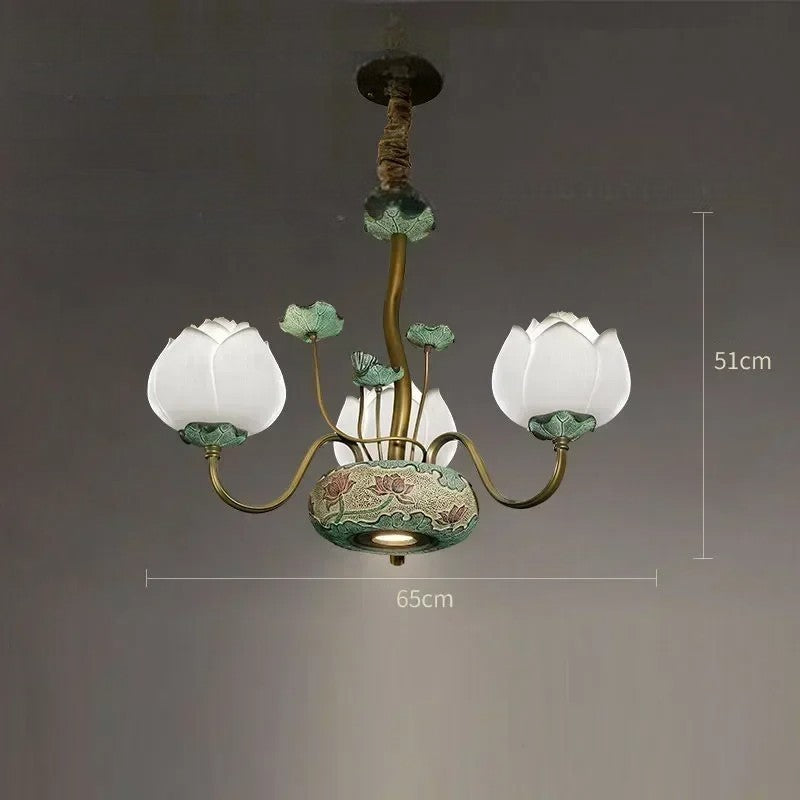 Lotus blossom LED chandelier