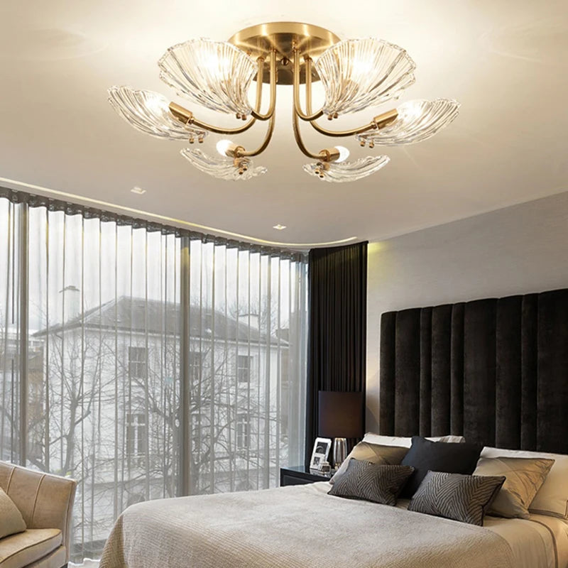 Postmodern design glass shell chandelier