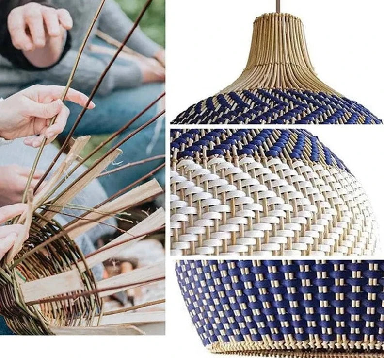 LUXELY rattan pendant light boho farmhouse