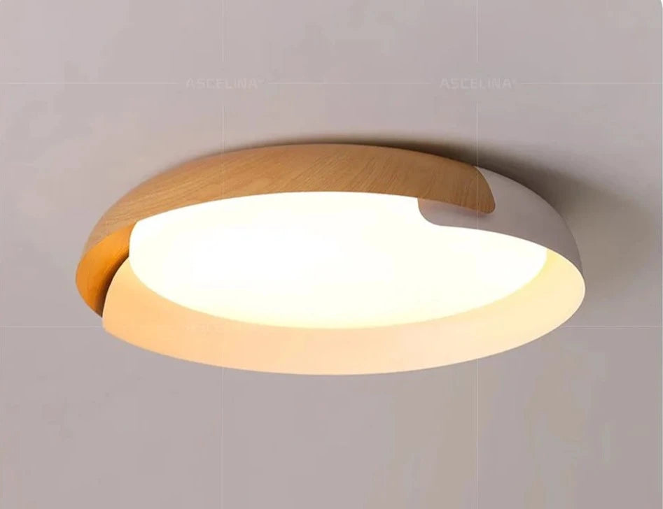 Plafonnier nordique minimaliste en bois