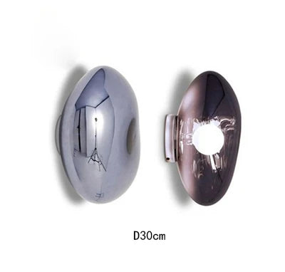 30cm silver and smoke glass lava wall lamps with sleek design, ideal for contemporary interiors.