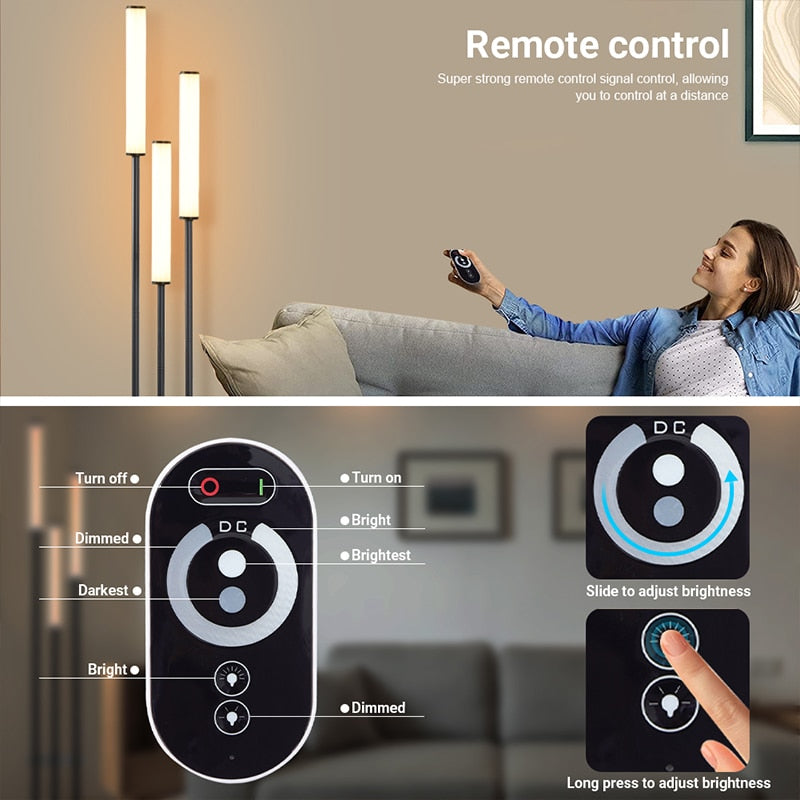 Etagère LED Lampes de sol Dimmable Stockage Debout