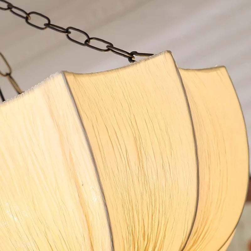 Fabric lotus boho chandelier