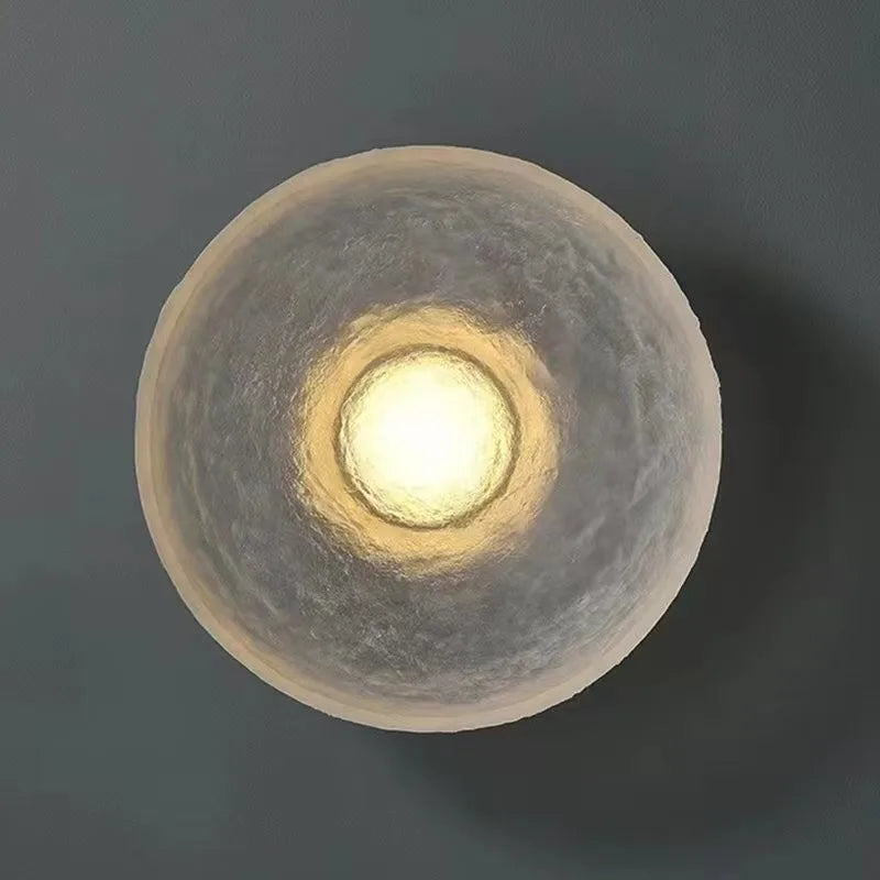 Frosted glass moon design sconce