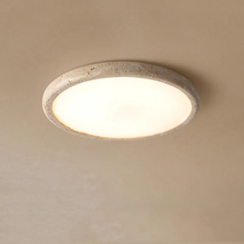 Travertine japanese ceiling light